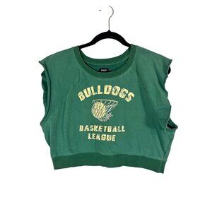 BDG Sweatshirt Top Green S Bulldog Basketball Graphic Preppy Varsity Collegiate